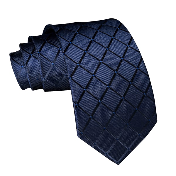 Elegant dark blue silk necktie