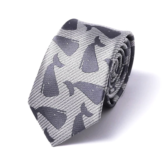 Classy Men Grey Whale Silk Skinny Tie