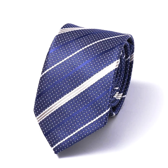 Classy Men Blue Elegant Silk Skinny Tie - Classy Men Collection