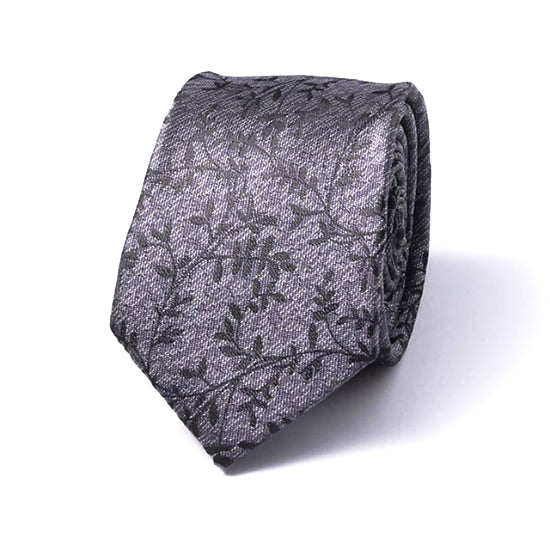 Classy Men Grey Nature Silk Skinny Tie