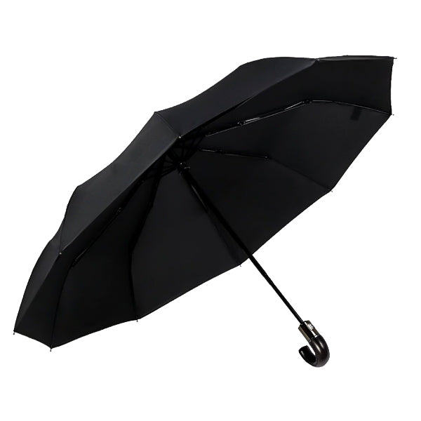 Folding leather handle rain umbrella open