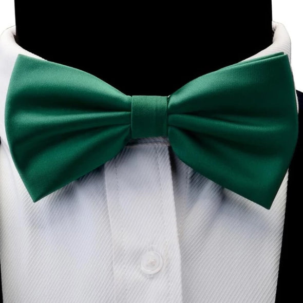 Classy Men Green Silk Pre-Tied Bow Tie