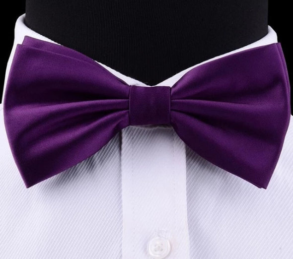 Classy Men Purple Silk Pre-Tied Bow Tie