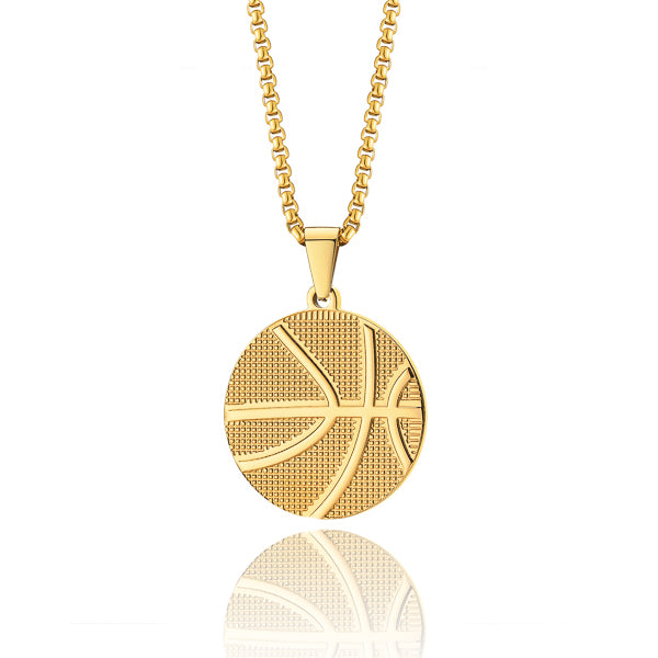 Gold Basketball Necklace With Pendant & Chain | Classy Men Collection