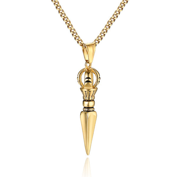 Gold dagger pendant necklace
