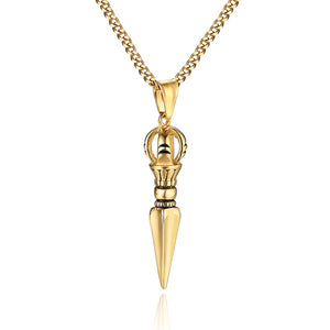 Gold dagger pendant necklace