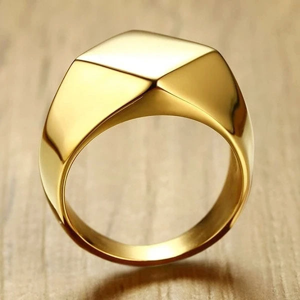 Classy Men Minimalist Signet Ring Gold