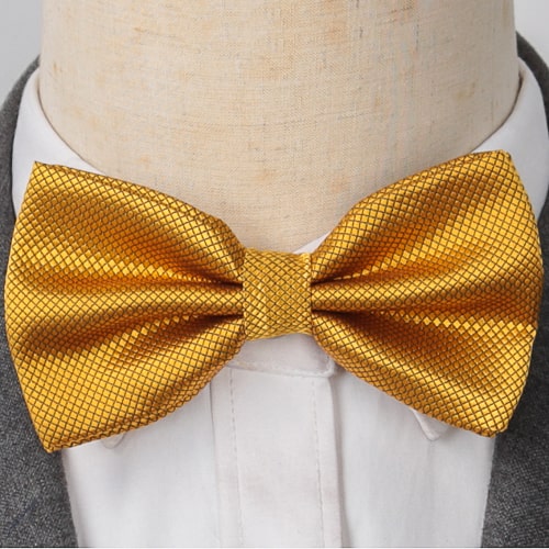 Gold pre-tied bow tie