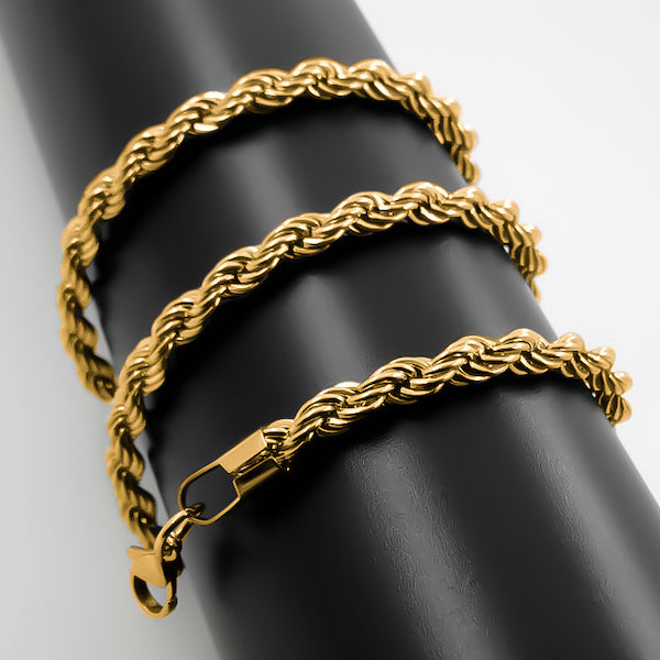 Gold twisted rope chain design