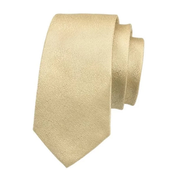 Cravatta da uomo di classe in seta color oro chiaro