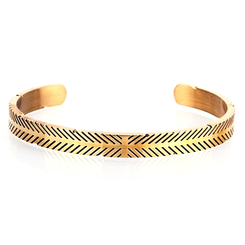 Classy Men Gold Stainless Steel Cuff Bracelet
