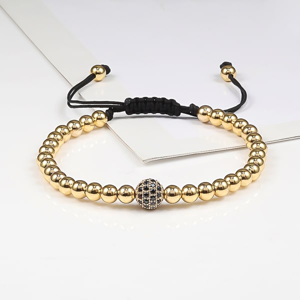 Gold beaded luxury bracelet for men