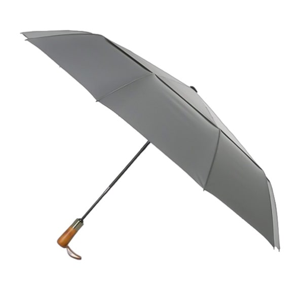 Grey Automatic Windproof Folding Umbrella Large Size