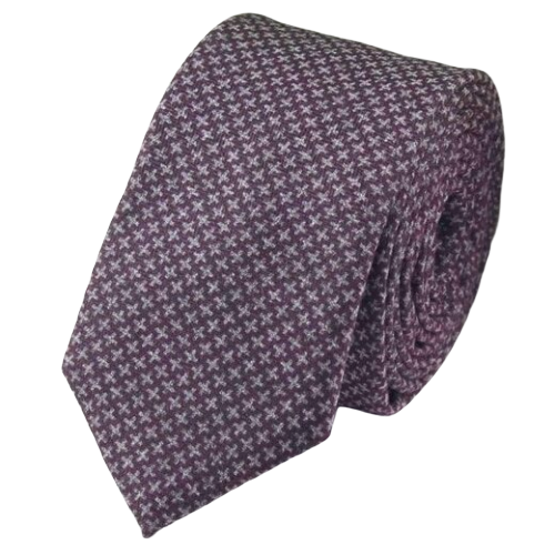 Cravatta da uomo in cotone grigio viola di classe