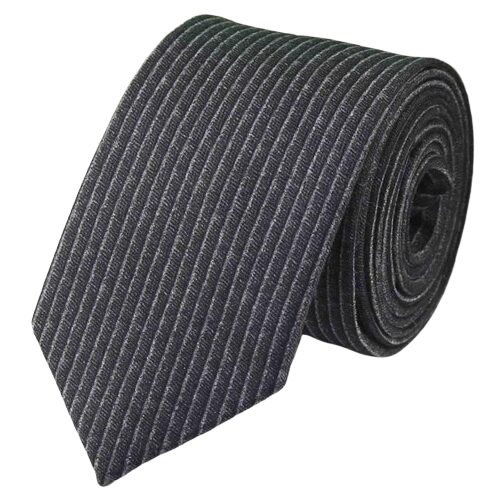 Cravatta da uomo in cotone a righe grigie di classe
