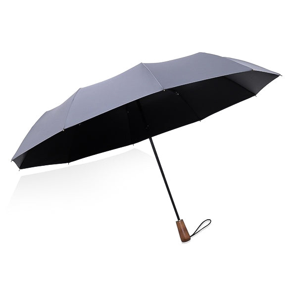 Grey folding windproof umbrella open