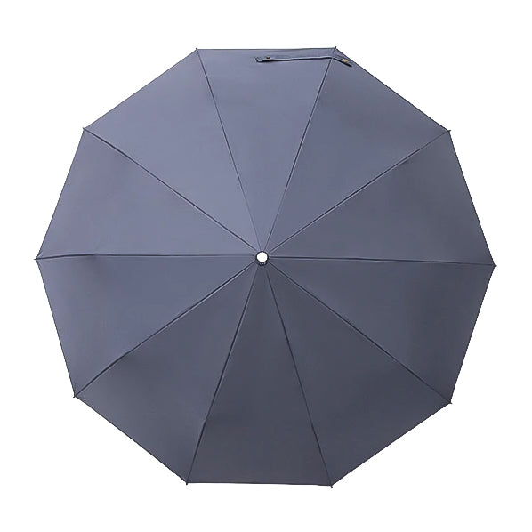 Grey folding windproof umbrella topside
