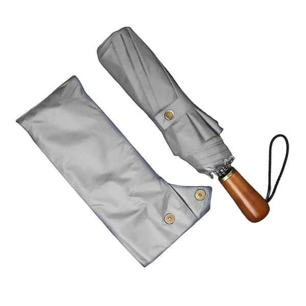 Grey folding windproof umbrella