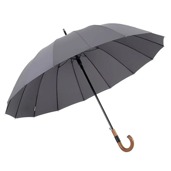 Grey gentleman's windproof umbrella open
