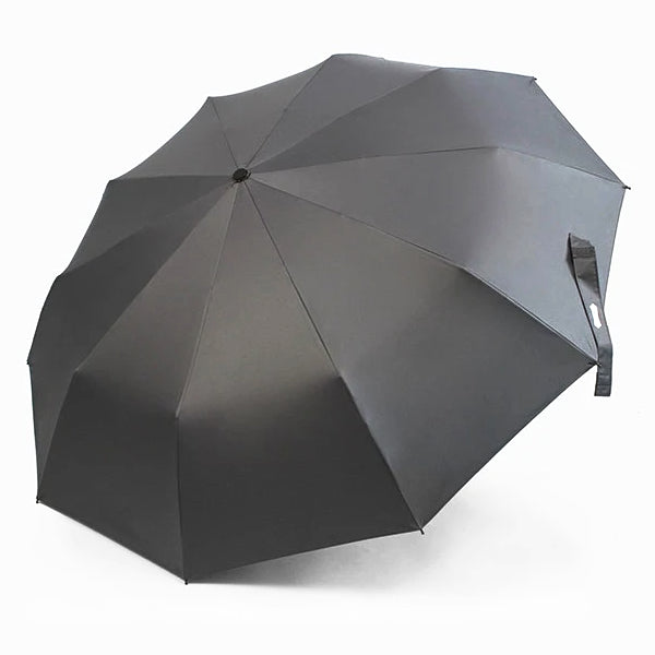 Topside of the grey travel umbrella