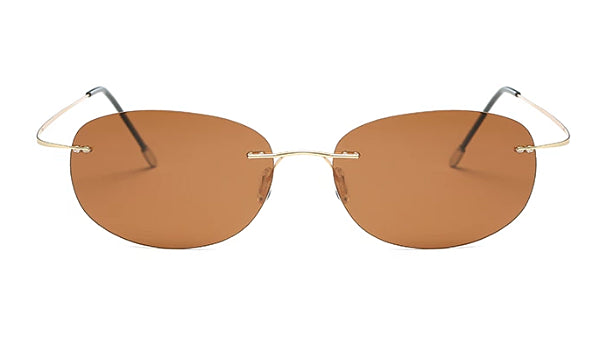 Classy Men Brown Lightweight Oval Sunglasses - Classy Men Collection