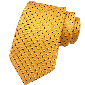 Classy Men Classic Yellow Grid Silk Tie - Classy Men Collection