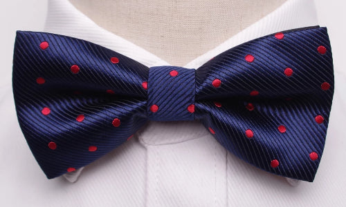 Classy Men Blue Red Dotted Bow Tie - Classy Men Collection