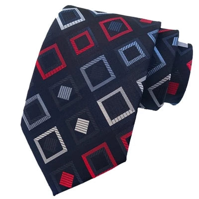 Cravatta di seta elegante quadrata rossa da uomo di classe
