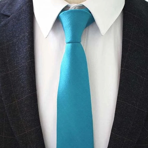 Classy Men Turquoise Cotton Necktie