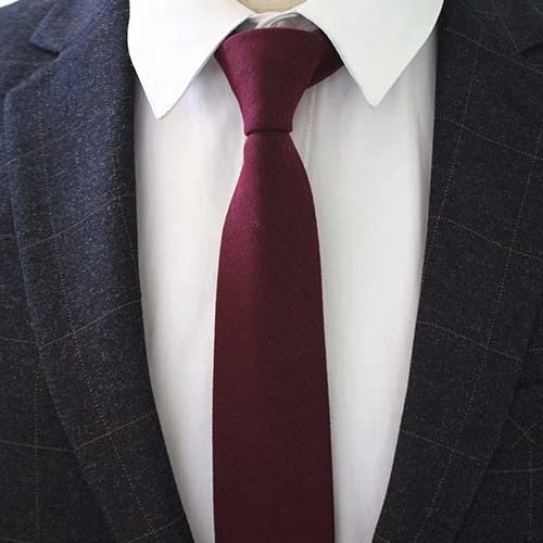 Classy Men Burgundy Cotton Necktie