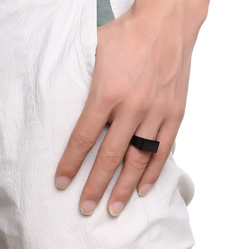 555Jewelry Solid Stainless Steel Men's Signet Ring - Plain Black Seal Pinky Ring, Size 10.5