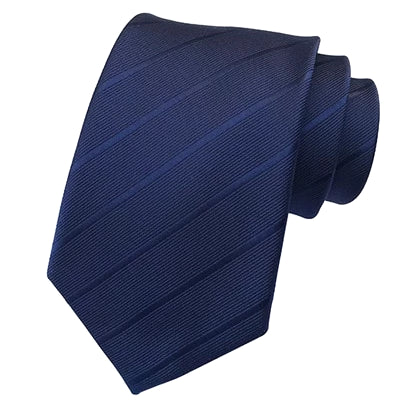 Classy Men Classic Dark Blue Striped Silk Tie - Classy Men Collection