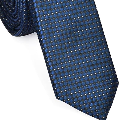 Classy Men Skinny Blue Dotted Tie