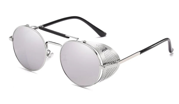 Silver Round Side Shield Sunglasses With Mirrored Lenses | CMC | Classy ...
