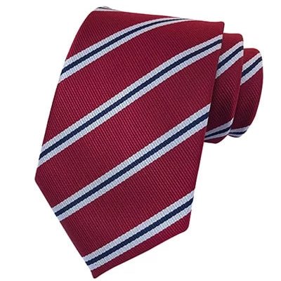 Classy Men Classic Red Striped Silk Tie - Classy Men Collection