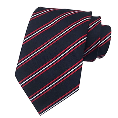 Red and White Striped Mens Silk Tie 