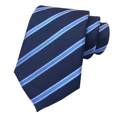 Classy Men Classic Blue Striped Silk Tie - Classy Men Collection