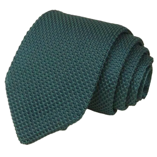 Cravatta lavorata a maglia verde giada tinta unita da uomo di classe