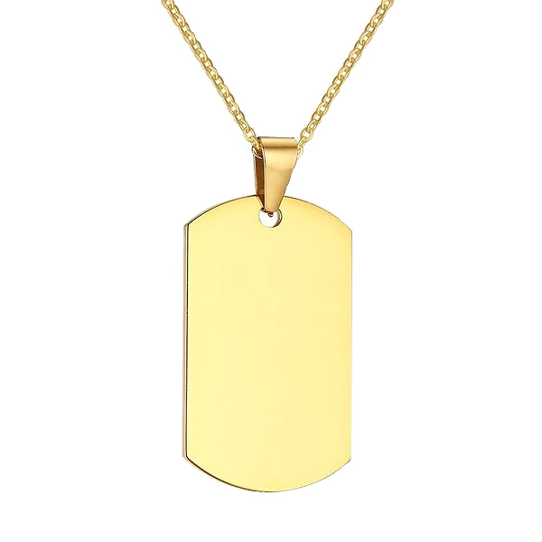 Mens gold dog tag necklace chain