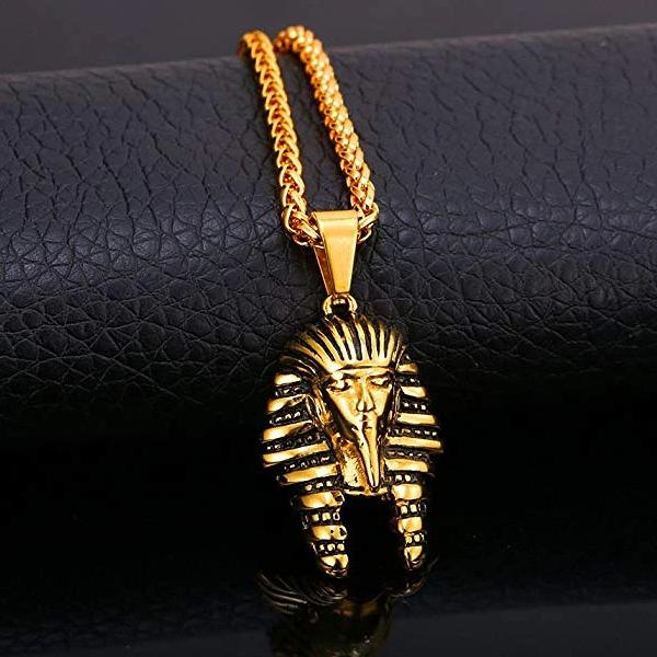 King Tut Pharaoh Hip Hop Gold Plated Egyptian Pendant 10mm Cuban King Tut Pharaoh Hip Hop Gold Plated Egyptian Pendant 10mm Cuban