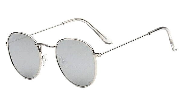 Classy Men Round Sunglasses Silver