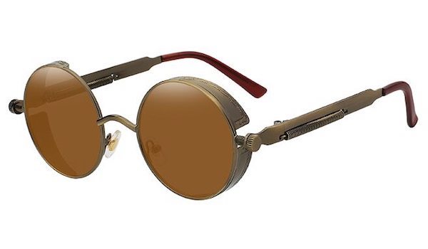 Round Brown Vintage Sunglasses For Men