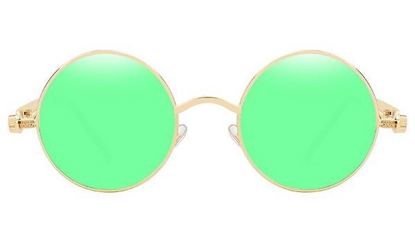 Vintage mens green sunglasses johnny depp yellow glasses light green tinted  lens | eBay