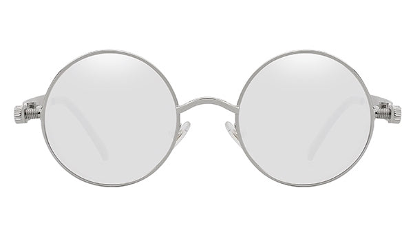 Classy Men Silver Round Vintage Sunglasses