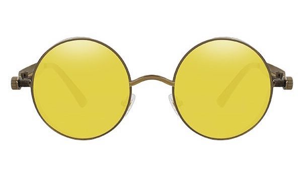Classy Men Yellow Round Vintage Sunglasses