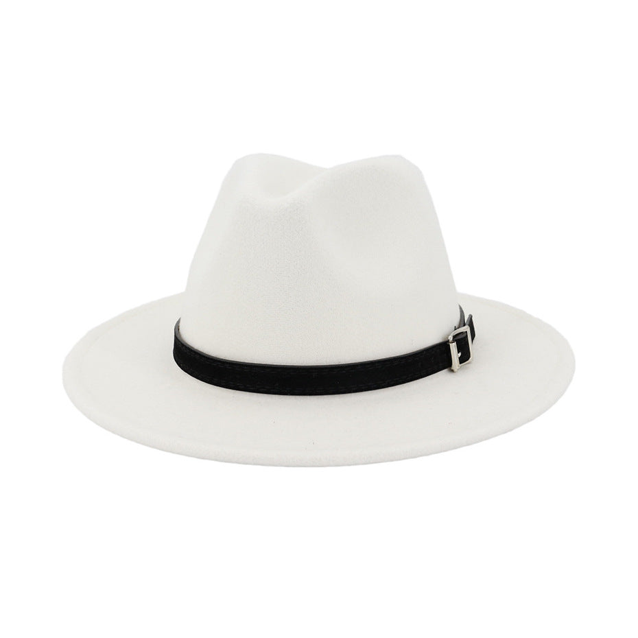 Classic White Fedora Hat For Men