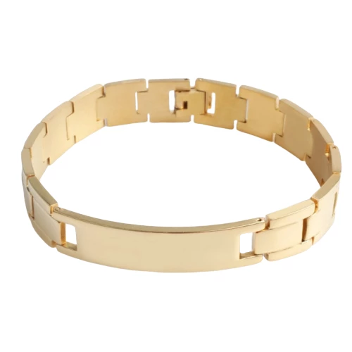 Classy Men Gold Modern Steel Bracelet