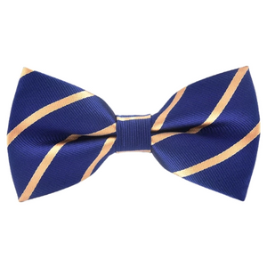 Blue Bow Tie With Gold Stripes Classy Men Collection