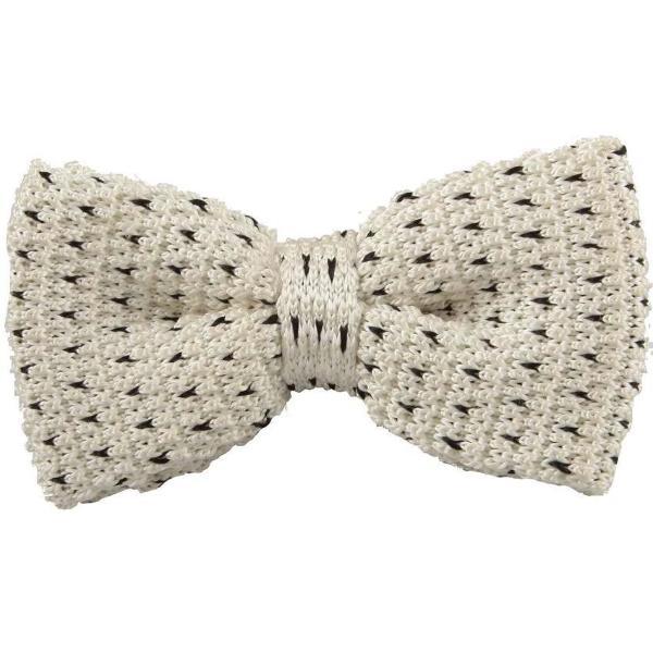 Classy Men Knitted Bow Tie Off-White - Classy Men Collection
