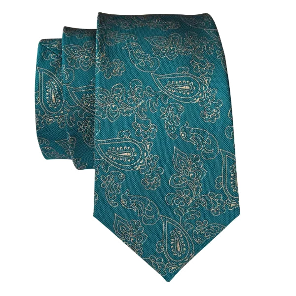 Persian green floral paisley tie made of silk